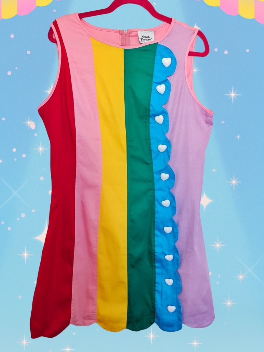 NWT Smak Parlour x Unique Vintage Rainbow Mod Shift Dress XL/14